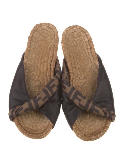 Fendi Zucca FF Logo Satin Slides