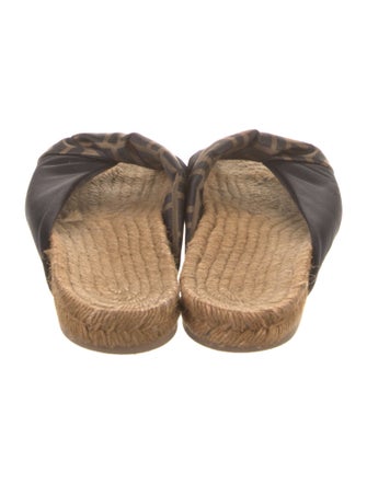 Fendi Zucca FF Logo Satin Slides
