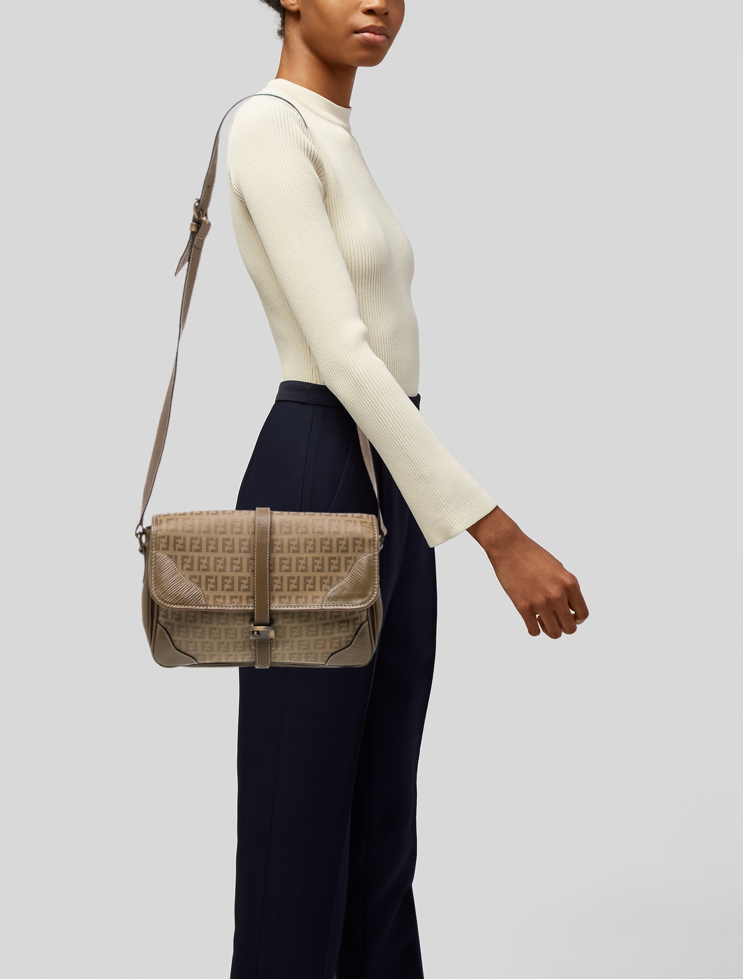 Fendi Zucca FF Crossbody Bag Vintage