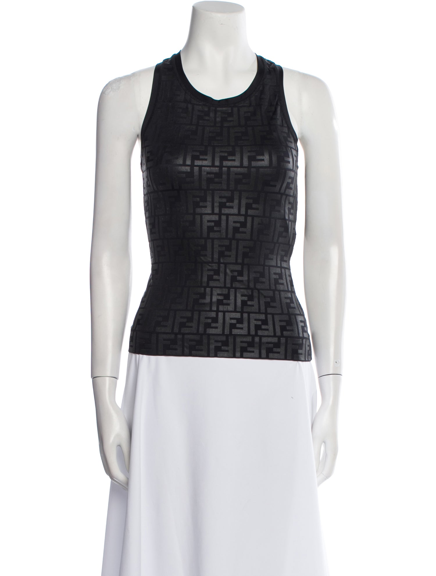 Fendi Nylon Scoop Neck Top