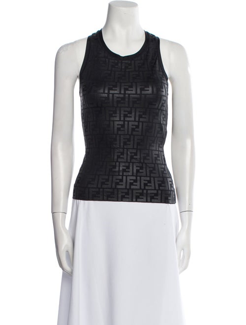 Fendi Nylon Scoop Neck Top