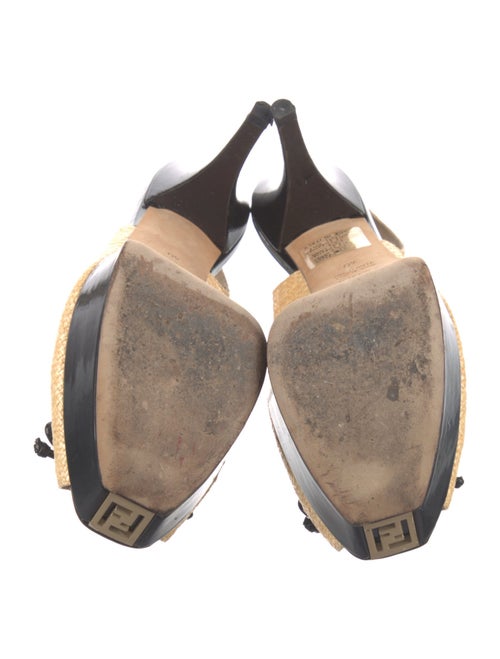 Fendi Zucca FF Logo Raffia Slingback Sandals