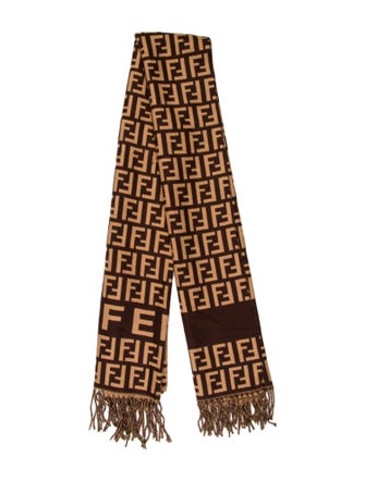Fendi Wool Zucca FF Logo Scarf
