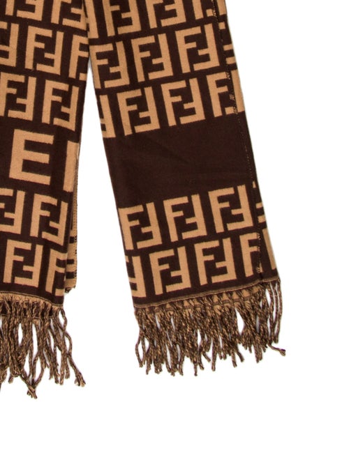 Fendi Wool Zucca FF Logo Scarf