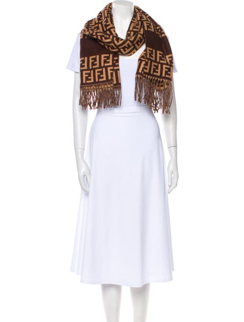 Fendi Wool Zucca FF Logo Scarf