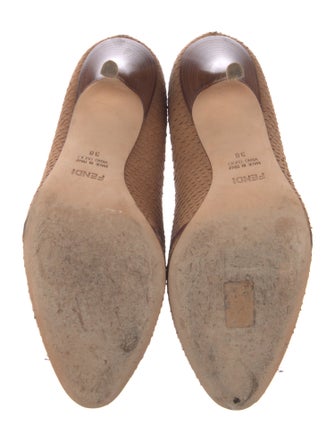 Fendi Zucca FF Logo Snakeskin Pumps