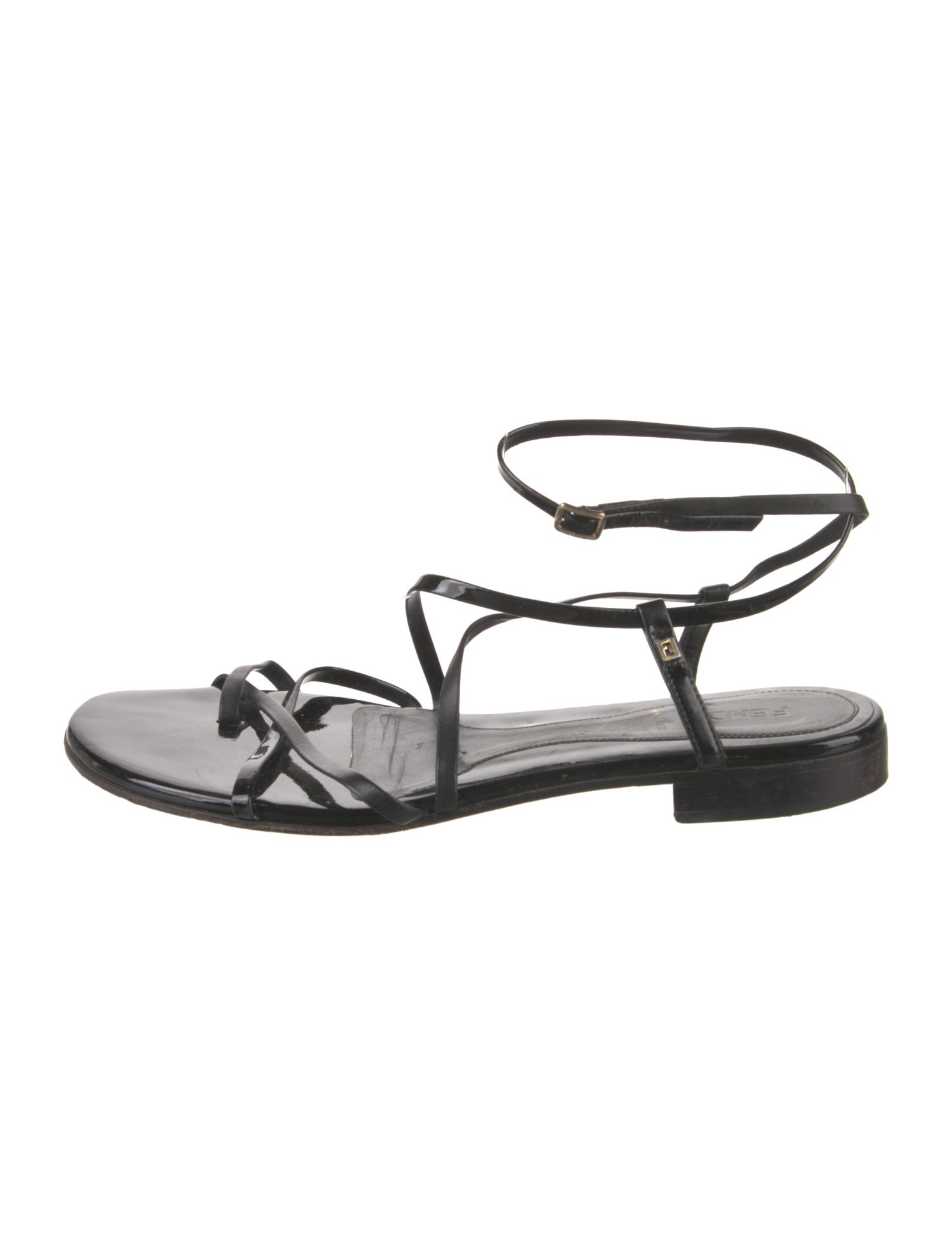 Fendi Patent Leather Gladiator Sandals