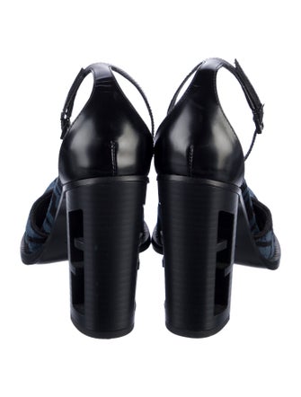 Fendi Zucca FF Logo Velvet D'Orsay Pumps