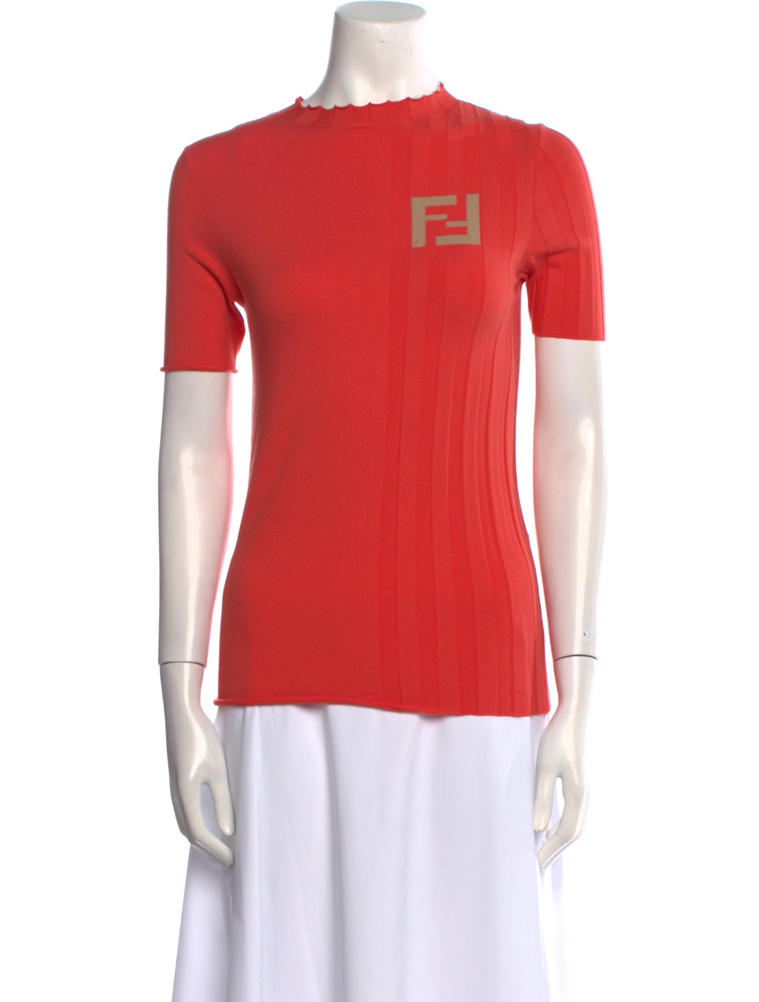 Fendi Silk Graphic Print T-Shirt