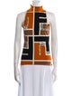 Fendi Printed Mock Neck Top