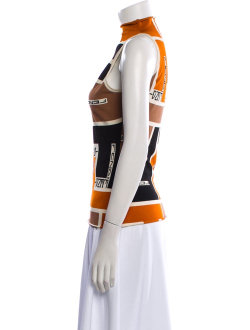 Fendi Printed Mock Neck Top