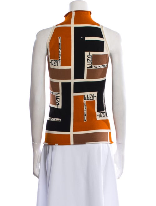 Fendi Printed Mock Neck Top