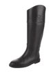Fendi Karligraphy Accent Leather Rain Boots