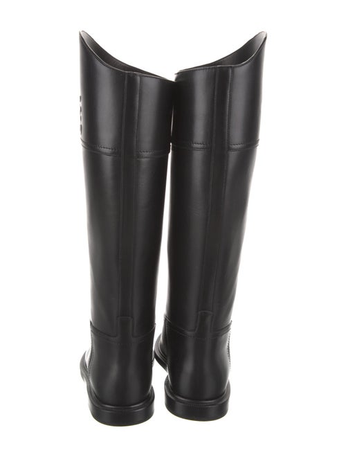 Fendi Karligraphy Accent Leather Rain Boots