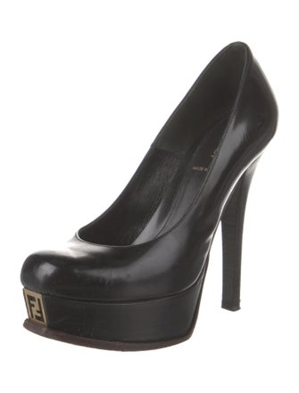 Fendi Zucca FF Logo Leather Pumps