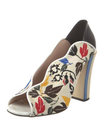 Fendi Canvas Floral Print Pumps