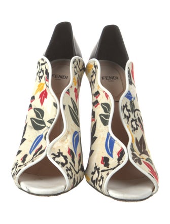 Fendi Canvas Floral Print Pumps