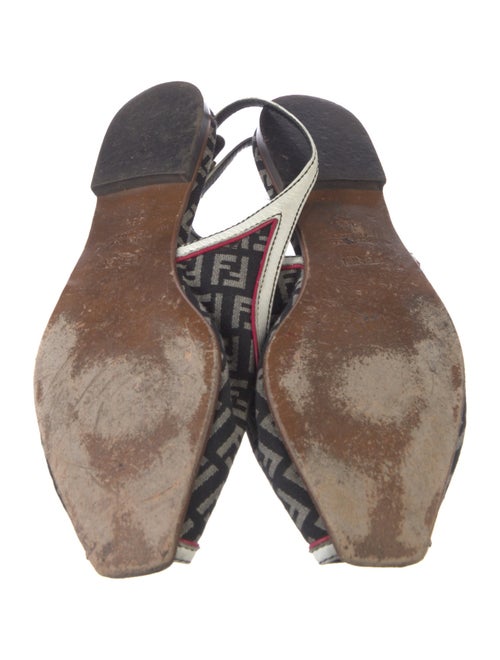 Fendi Canvas Printed Slingback Flats