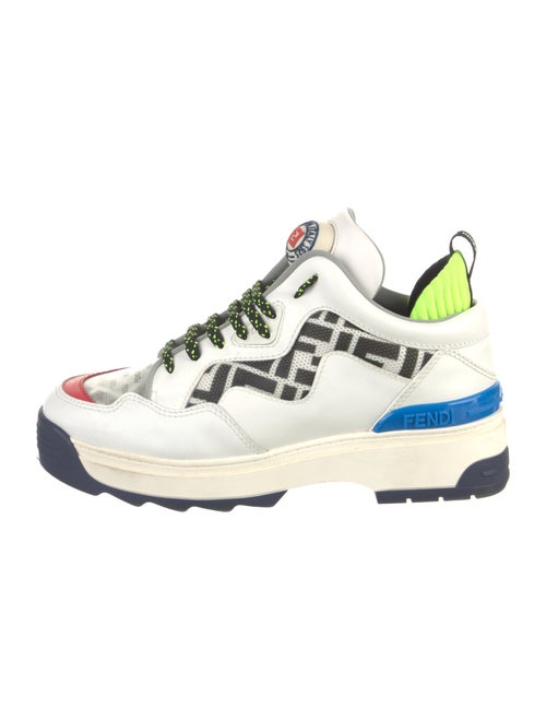 Fendi Leather Printed Chunky Sneakers