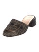 Fendi Zucca FF Logo Leather Slides