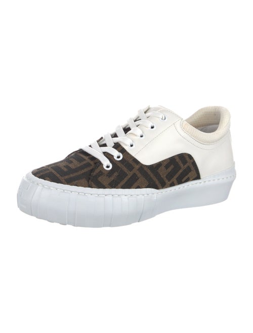 Fendi Leather Colorblock Pattern Sneakers