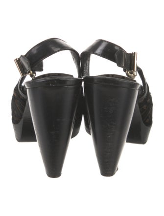 Fendi Zucca FF Logo Velvet Slingback Pumps