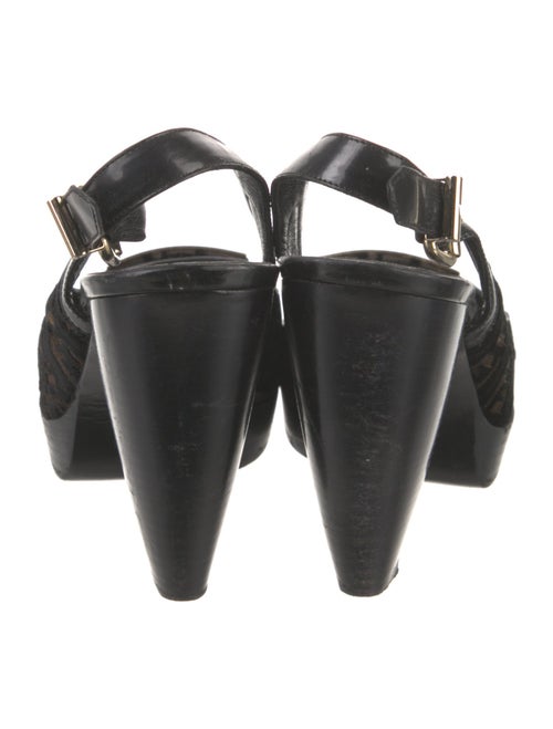 Fendi Zucca FF Logo Velvet Slingback Pumps