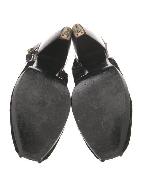 Fendi Zucca FF Logo Velvet Slingback Pumps