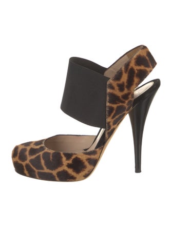 Fendi Ponyhair Animal Print Slingback Pumps