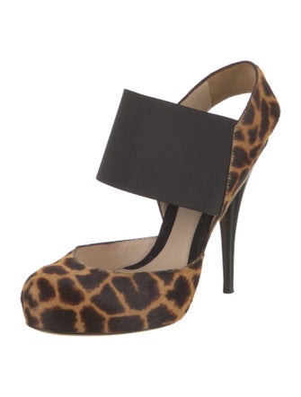Fendi Ponyhair Animal Print Slingback Pumps