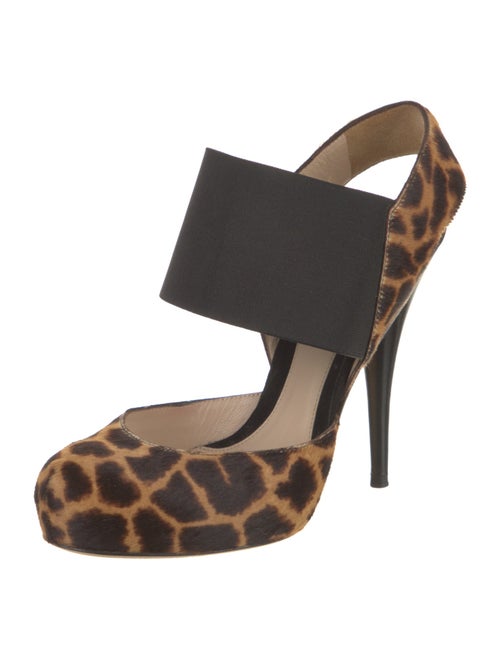 Fendi Ponyhair Animal Print Slingback Pumps