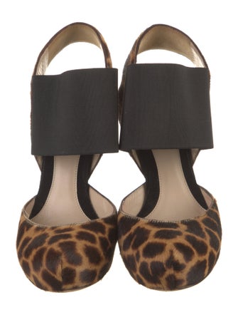 Fendi Ponyhair Animal Print Slingback Pumps