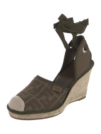 Fendi Zucca FF Logo Canvas D'Orsay Pumps