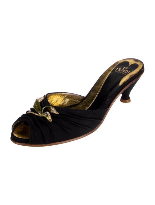 Fendi Crystal Embellishments Mules