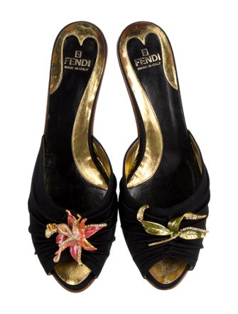 Fendi Crystal Embellishments Mules