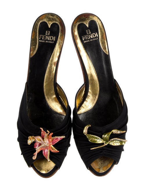 Fendi Crystal Embellishments Mules