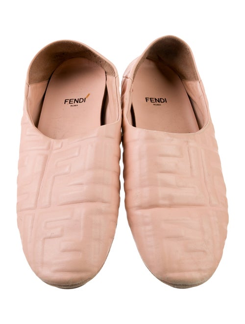 Fendi Zucca FF Logo Leather Ballet Flats