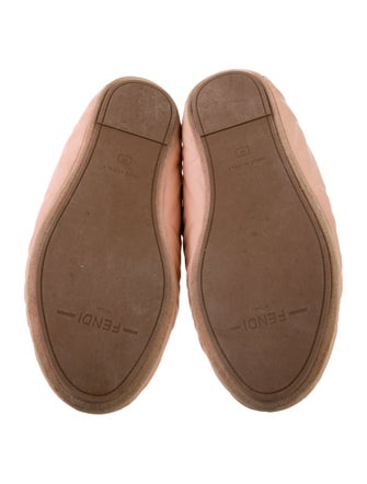 Fendi Zucca FF Logo Leather Ballet Flats