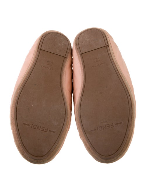 Fendi Zucca FF Logo Leather Ballet Flats