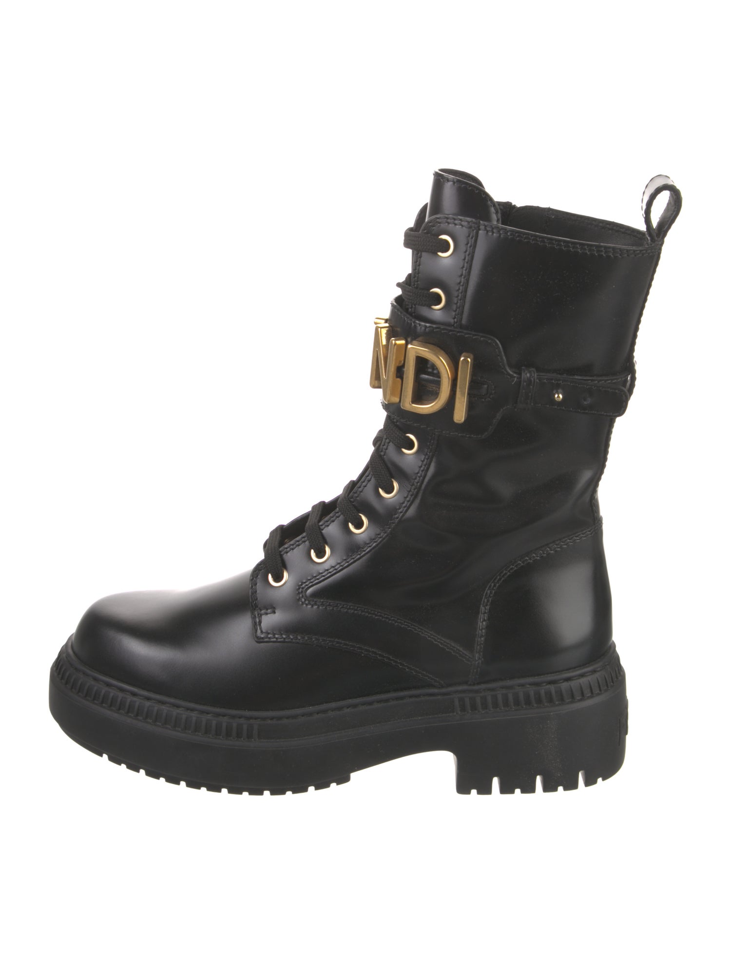 Fendi Patent Leather Combat Boots