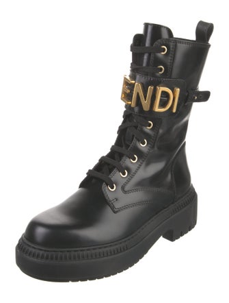 Fendi Patent Leather Combat Boots