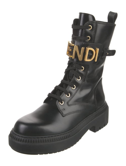Fendi Patent Leather Combat Boots
