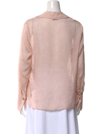 Fendi Silk V-Neck Button-Up Top