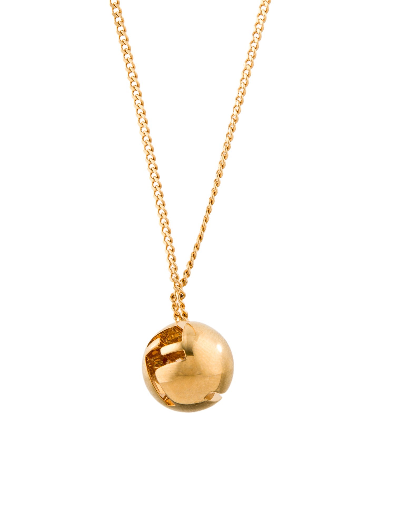 Fendi Crystal Sphera Pendant Necklace