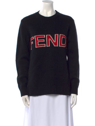 Fendi Virgin Wool Graphic Print Sweater