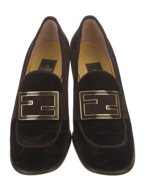 Fendi Zucca FF Logo Velvet Pumps