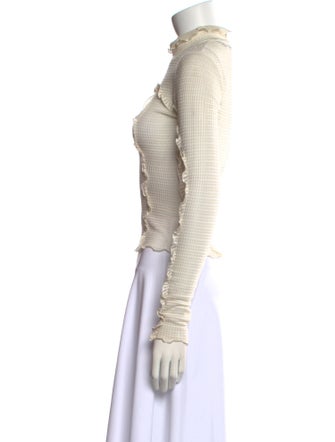 Fendi Silk Mock Neck Crop Top