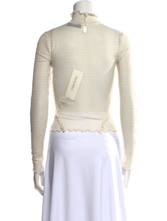 Fendi Silk Mock Neck Crop Top