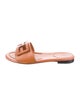 Fendi Zucca FF Logo Leather Slides