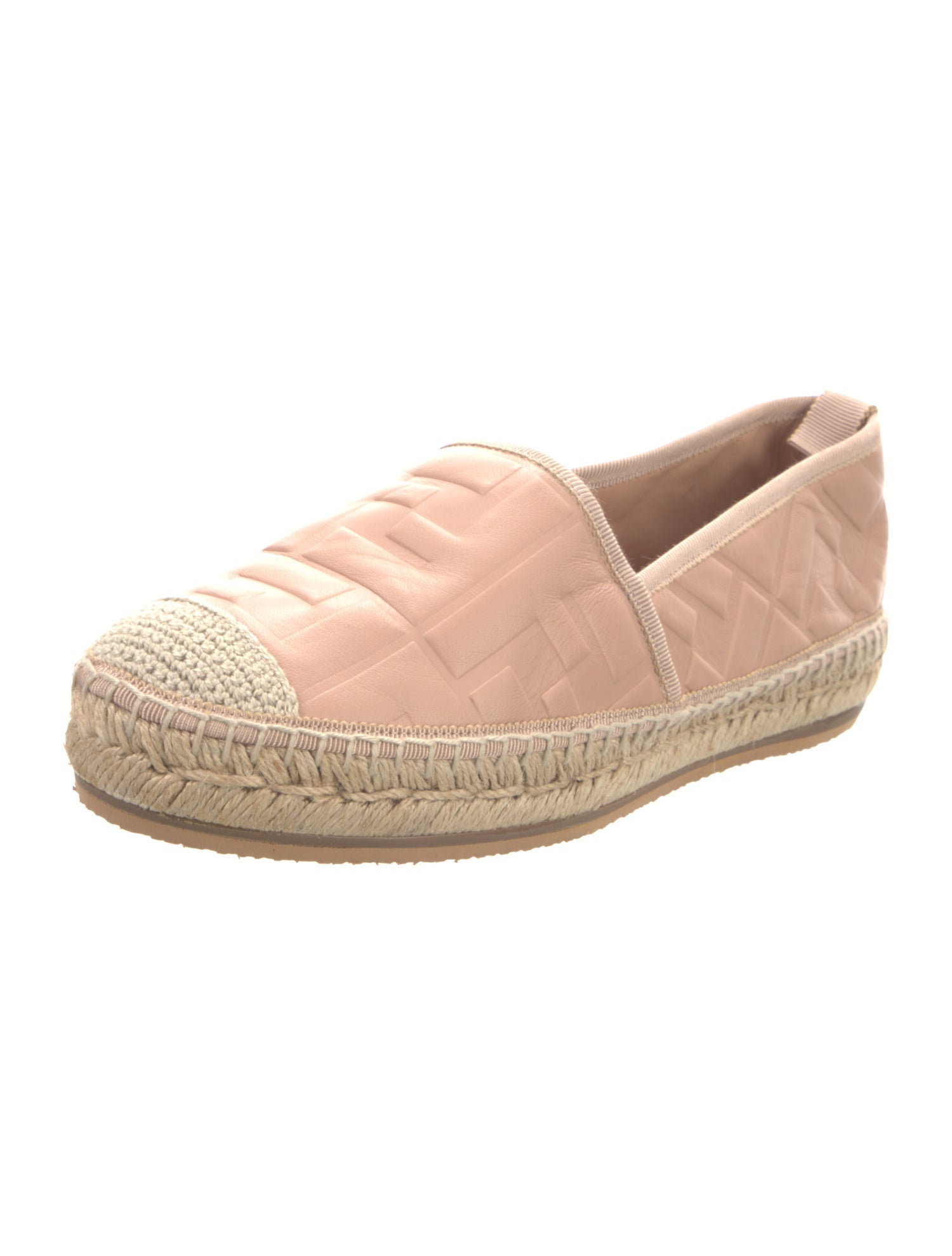 Fendi Zucca FF Logo Leather Espadrilles